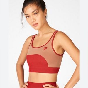 Fabletics Red Sunny Reversible Low Impact Sports Bra • Medium